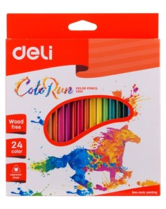Набор цветных карандашей ColoRun трехгранные 24 шт EC00320 Deli