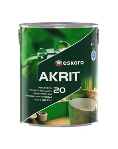 Краска моющаяся Akrit 20 база А белая 2 85 л Eskaro