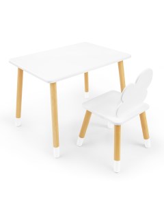 Детский комплект стол и стул Облачко Baby белый береза массив березы мдф 89716 Rolti