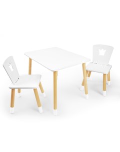 Детский комплект стол и 2 стула Корона Baby белый береза массив березы мдф 89745 Rolti