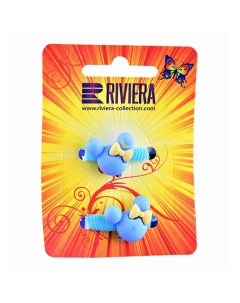 Резинки для волос с декором голубые 2 шт Riviera®