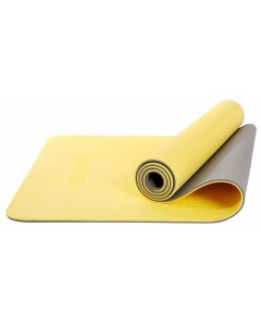 Коврик для йоги и фитнеса FM 201 TPE 0 7 см 173x61 см желтый серый Starfit