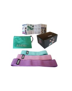 Комплект тканевых резинок для фитнеса эспандеры Ase-sport