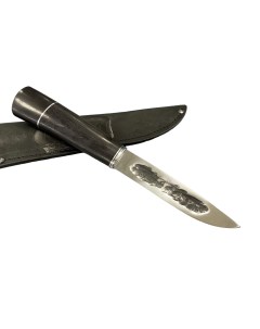 Нож Якутский Большой кованая 95х18 черный граб ПМ Mp