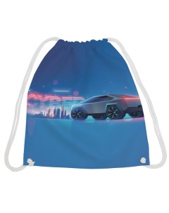 Спортивная сумка для обуви Машина будущего голубая 38x40 см Joyarty
