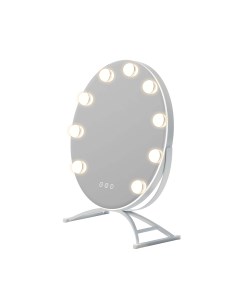 Круглое настольное зеркало DC117 8 с подсветкой 40 см белое Fenchilin