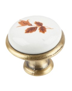 Ручка кнопка с фарфором клен бронза Феникс-строй