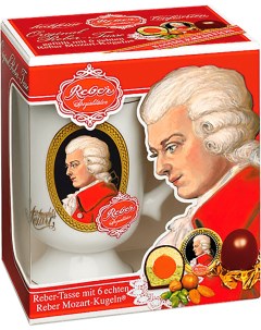 Конфеты шоколадные Mozart Kugeln подарочный набор в керамической кружке 120 г Reber