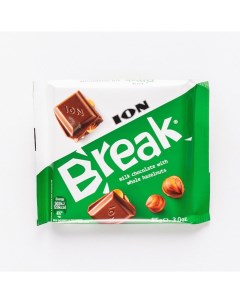 Шоколад молочный с цельными лесными орехами 85 г Ion break