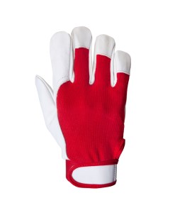 Рабочие перчатки Mechanic из кожи и хлопка красный белый 9 L Jeta safety