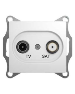 GLOSSA Розетка телевизионная TV SAT одиночная в рамку 1дБ белая код GSL000197 Schneide Systeme electric