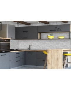 Панель интерьерная кухонный фартук BroDecor Бетон серый матовый 600 2000мм 0 75мм Bro decor