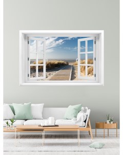 Фотообои бумажные WM 228 Окно с видом на берег 180 119 см Postermarket