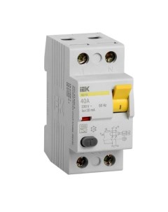 УЗО выключатель диф тока ВД1 63 2п 40А 30мА тип AC MDV10 2 040 030 Iek
