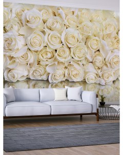 Фотообои флизелиновые WM 07NW Белые розы 254 184 см Postermarket