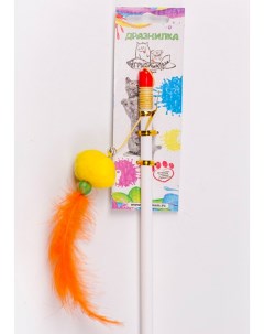 Игрушка для кошек Дразнилка Шарик с пером цвет в ассортименте Грызлик ам