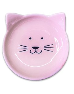 Одинарная миска для кошек Мордочка кошек керамика розовый 0 08 л Керамикарт
