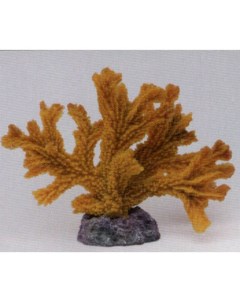 Декорация для аквариума Коралл пластиковый мягкий желтый 17х9х13 см Vitality