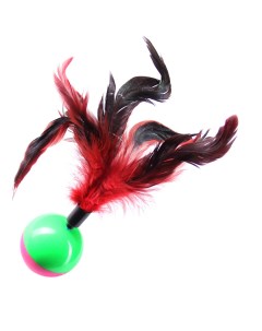 Игрушка для кошек Неваляшка с перьями 6 см Грызлик ам