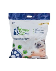 Впитывающий наполнитель для кошек силикагелевый 10 кг 22 л Happy cat plus