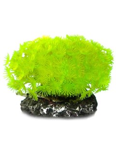 Декорация для аквариума Коралл пластиковый мягкий зеленый 10х10х10 см Vitality