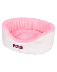 Лежак для собак и кошек Премиум Пунто 0 38x26x15 см белый розовый Xody