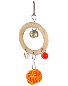 Игрушка для птиц Ring деревянная оранжевая 14x5x3 cм Petstandart