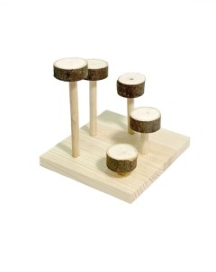 Игровая площадка для грызунов Mushrooms без коры деревянная 11х11 см Petstandart