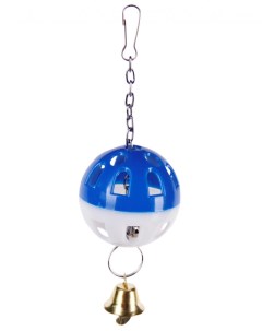 Игрушка для птиц Погремушка шарик пластиковая цвет в ассортименте 3x3x12 см Petstandart