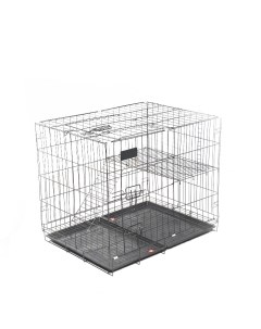 Клетка для собак и кошек двухъярусная 70х50х60 см чёрная Пижон