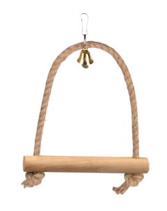 Игрушка для птиц Качели на веревке деревянные 12x2x20 см Petstandart
