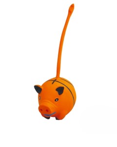 Игрушка для собак Свинка оранжевая хвостатая латексная 21 см Грызлик ам