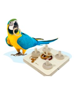 Игрушка для птиц интерактивная IQ snack XL деревянная 20х20 см Petstandart