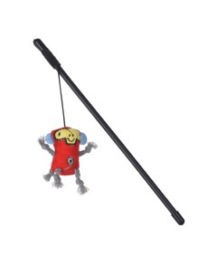 Игрушка для кошек Дразнилка Обезьяна с веревками с пищалкой 30 см Грызлик ам