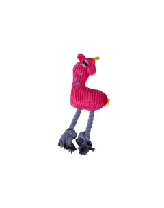 Игрушка для собак Жираф с веревочными ногами плюшевый розовый 24 см Petstandart