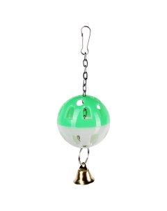 Игрушка для птиц Погремушка шарик пластиковая зеленая 3x3x12 см Petstandart