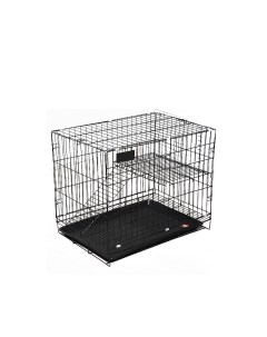 Клетка для собак и кошек двухъярусная 61х42х50 см чёрная Пижон