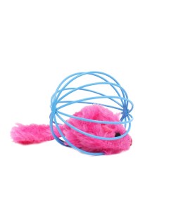 Игрушка для кошек Мышь в шаре 6 см синяя розовая Пижон
