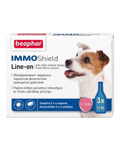 Капли для мелких собак против паразитов IMMO Shield 3 пипетки 1 5 мл Beaphar