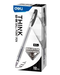 Ручка шариковая Think EQ2 BK 0 7 мм черные чернила 12 шт Deli