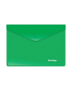 Папка конверт на кнопке А5 180мкм зеленая 10шт Berlingo