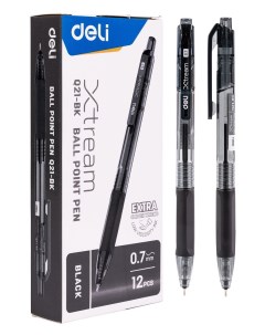 Ручка шариковая X tream EQ21 BK черный прозрачный d 0 7мм 1шт 12 шт в уп Deli