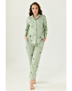 Жен пижама с брюками Волшебство Зеленый р 54 Оптима трикотаж