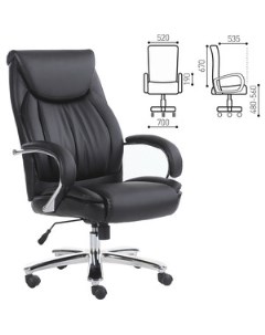 Кресло офисное Advance EX 575 хром экокожа черное 531825 Brabix