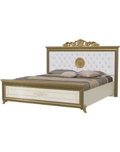 Кровать Версаль СВ 04МИК 1800х2000 с короной цвет слоновая кость Мэри