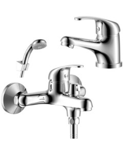 Комплект смесителей Silvermix для раковины и ванны с душем хром Y35 30 Y35 11 Rossinka