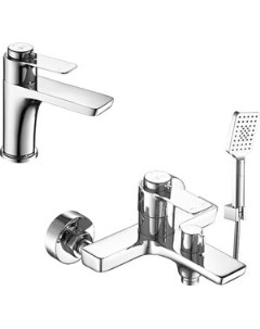 Комплект смесителей для раковины и ванны с ручным душем хром RS50 31 RS50 11 Rossinka
