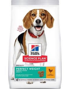 Сухой корм для собак Science Plan Canine Adult Perfect Weight Medium with Chicken 12 кг Hill`s