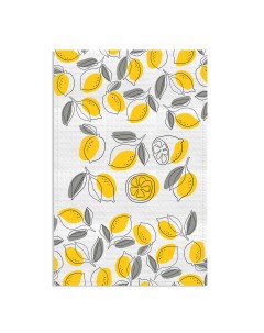 Полотенце кухонное Лимоны графика размер 35х60см вафельное плотность 230 г м2 100 хлопок шелкография Нет марки
