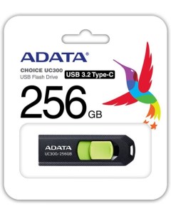 Накопитель USB 3 2 256GB UC300 Type C черный зеленый Adata